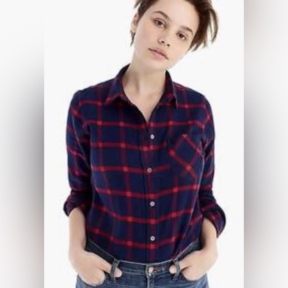 J.Crew Classic Fit Boy Shirt in Block Plaid - Picture 5 of 5